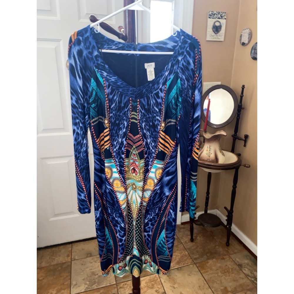 Women's Cache Dress, Blue Multi, Size 10
